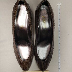 Joan and David vintage brown 7 1/2B snake skin pumps